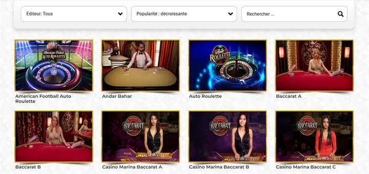 unique casino live jeux